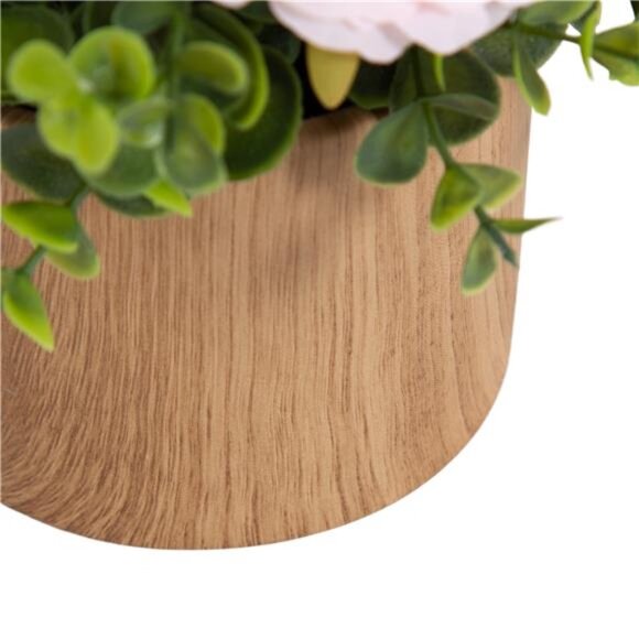 4.5” Artificial Floral in Wood Grain Ceramic Container - Picture 7 of 7